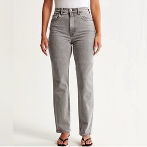Abercrombie & Fitch The 90s Straight Ultra High Rise Gray 29 Long